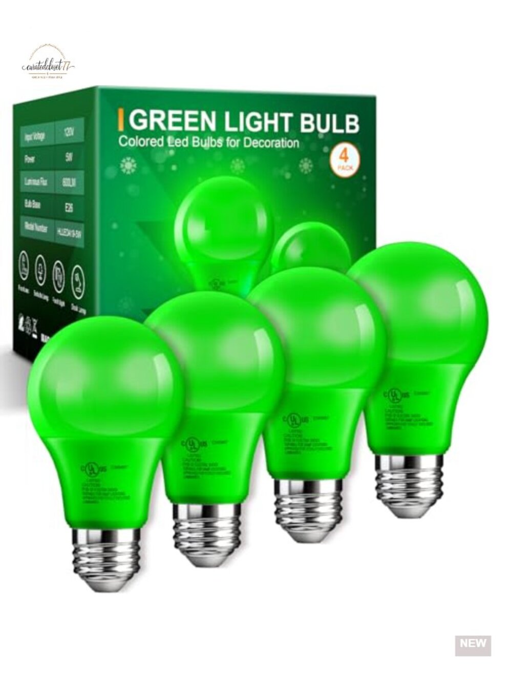 TJOY Green LED Light Bulb Halloween Outdoor Porch A19 Colored 60 Watt Eq